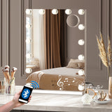 Oikiture LED Makeup Mirror Bluetooth Hollywood 61x43cm - Top-Down View