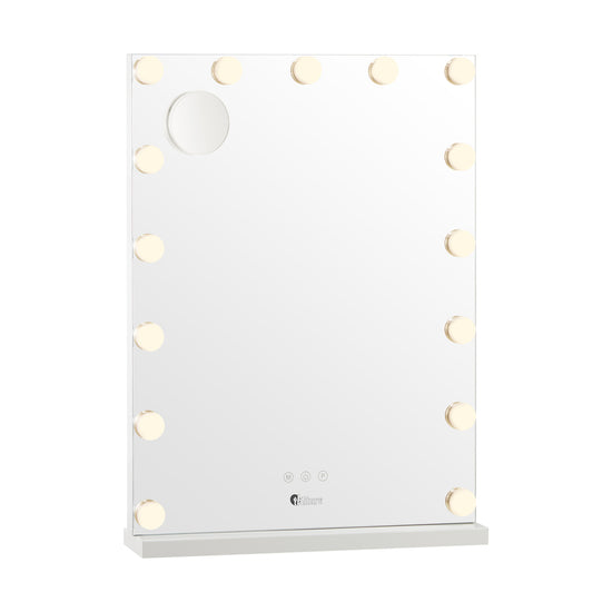 Oikiture LED Makeup Mirror Bluetooth Hollywood 61x43cm