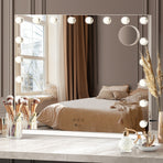 Oikiture Hollywood Makeup Mirror Magnifying LED 18 Bulbs 80x62cm