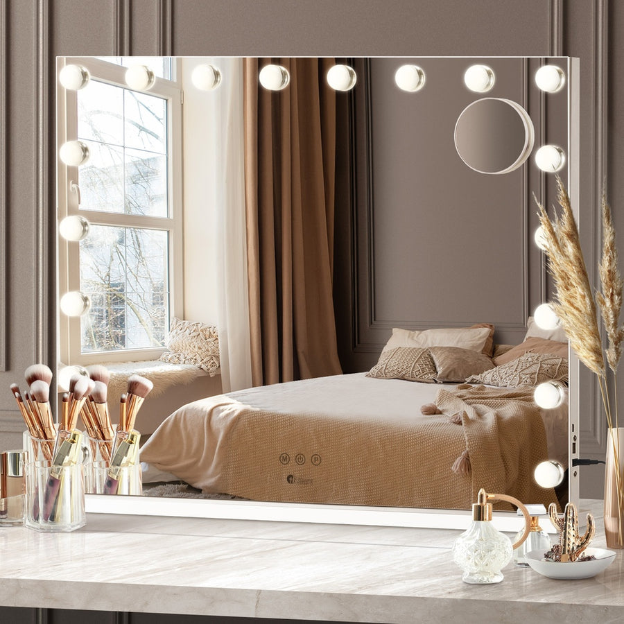 Oikiture Hollywood Makeup Mirror Magnifying LED 18 Bulbs 80x62cm