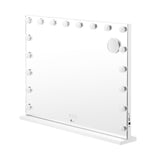 Oikiture Hollywood Makeup Mirror Magnifying LED 18 Bulbs 80x62cm - Top-Down View