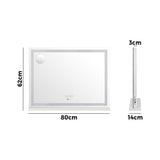 Oikiture Bluetooth Makeup Mirror Crystal LED 80x62cm