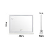 Oikiture Bluetooth Makeup Mirror Crystal LED 80x62cm - Side View