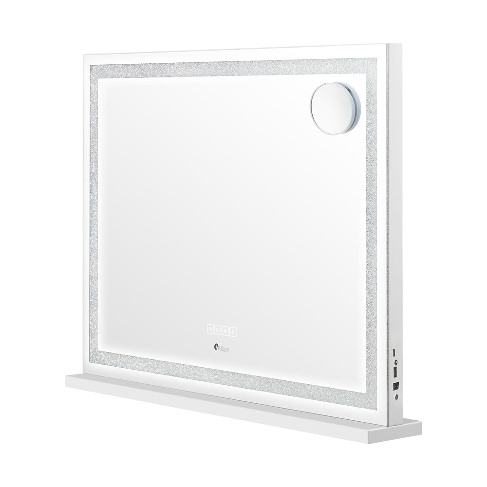Oikiture Bluetooth Makeup Mirror Crystal LED 80x62cm