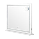 Oikiture Bluetooth Makeup Mirror Crystal LED 80x62cm - 45-Degree Angle