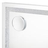 Oikiture Bluetooth Makeup Mirror Crystal LED 80x62cm - Top-Down View