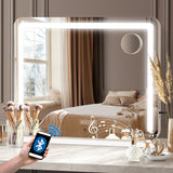Oikiture Bluetooth Hollywood LED Makeup Mirror 80x62cm - Rear View