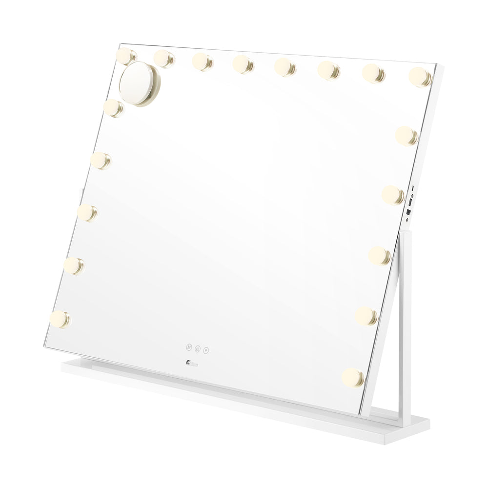 Oikiture Makeup Mirrors LED Bluetooth Rotatable 83x69cm