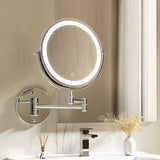 Embellir Extendable Makeup Mirror 10X Magnifying Double-Sided Bathroom Silver - Close-Up Angle