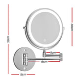 Embellir Extendable Makeup Mirror 10X Magnifying Double-Sided Bathroom Silver - Front View