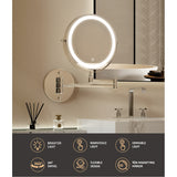 Embellir Extendable Makeup Mirror 10X Magnifying Double-Sided Bathroom Silver - Top-Down View