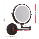 Embellir Extendable Makeup Mirror 10X Magnifying Double-Sided Bathroom Brown - Front View
