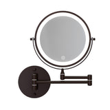 Embellir Extendable Makeup Mirror 10X Magnifying Double-Sided Bathroom Brown - Side View