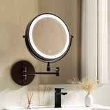 Embellir Extendable Makeup Mirror 10X Magnifying Double-Sided Bathroom Brown - Low Angle