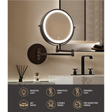 Embellir Extendable Makeup Mirror 10X Magnifying Double-Sided Bathroom Brown - Top-Down View