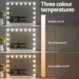 Embellir Makeup Mirror 58x45cm Hollywood Vanity with LED Light Tabletop White - 45-Degree Angle