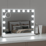 Embellir Makeup Mirror 58x45cm Hollywood Vanity with LED Light Tabletop White - Close-Up Angle