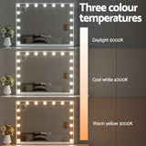 Embellir Makeup Mirror 80x60cm Hollywood Vanity with LED Light Tabletop White - Rear View