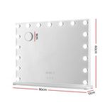 Embellir Makeup Mirror 80x60cm Hollywood Vanity with LED Light Tabletop White