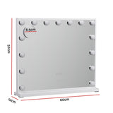 Embellir Makeup Mirror 60x52cm Hollywood Vanity with LED Light Tabletop White - Front View