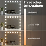 Embellir Makeup Mirror 60x52cm Hollywood Vanity with LED Light Tabletop White - 45-Degree Angle