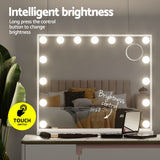 Embellir Makeup Mirror 60x52cm Hollywood Vanity with LED Light Tabletop White - Rear View
