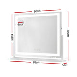 80x65cm Embellir Makeup Mirror Hollywood Vanity with LED Light White Frame - Front View