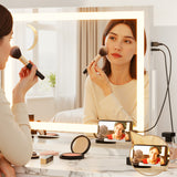80x65cm Embellir Makeup Mirror Hollywood Vanity with LED Light White Frame - Rear View