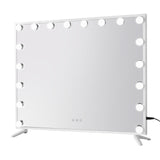 80x65cm Embellir Makeup Mirror Hollywood Vanity with LED Light White Frame - Close-Up Angle