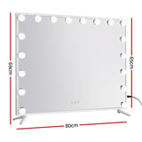 80x65cm Embellir Makeup Mirror Hollywood Vanity with LED Light White Frame - Front View