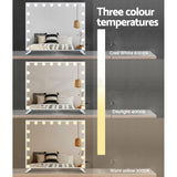 80x65cm Embellir Makeup Mirror Hollywood Vanity with LED Light White Frame - 45-Degree Angle