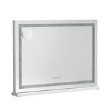 Glamour Touch Bluetooth LED Makeup Mirror with Crystal Frame - 58x46cm Hollywood Vanity