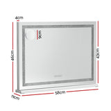 Glamour Touch Bluetooth LED Makeup Mirror with Crystal Frame - 58x46cm Hollywood Vanity