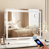 Embellir Bluetooth Makeup Mirror 58x46cm Hollywood Vanity with LED Light Crystal - Close-Up Angle