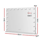 Embellir Makeup Mirror 80x58cm Hollywood Vanity with LED Light Tabletop Wall, LED Lights