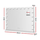 Embellir Makeup Mirror 80x58cm Hollywood Vanity with LED Light Tabletop Wall - Front View
