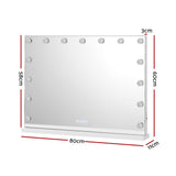 Embellir Bluetooth Makeup Mirror 80x58cm Hollywood Vanity with LED Light Wall