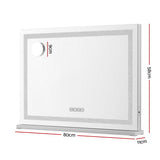 Embellir Bluetooth Makeup Mirror 80x58cm Hollywood Vanity with LED Light Crystal - Front View