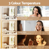 Embellir Bluetooth Makeup Mirror 80x58cm Hollywood Vanity with LED Light Crystal - Top-Down View