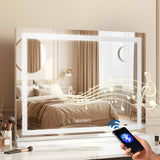 Embellir Bluetooth Makeup Mirror 80x58cm Hollywood Vanity with LED Light Crystal - Close-Up Angle