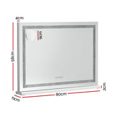Embellir Bluetooth Makeup Mirror 80x58cm Hollywood Vanity with LED Light Crystal - Front View