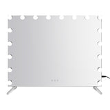 80x65cm Embellir Makeup Mirror Hollywood Vanity with LED Light Silver Legs - Side View
