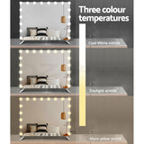 80x65cm Embellir Makeup Mirror Hollywood Vanity with LED Light Silver Legs - 45-Degree Angle