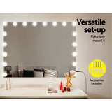 80x65cm Embellir Makeup Mirror Hollywood Vanity with LED Light Silver Legs - Rear View