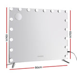 Embellir Bluetooth Makeup Mirror 80x65cm Hollywood Vanity with LED Light Wall - Front View