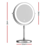Embellir Makeup Mirror 20x20cm 10X Magnifying with LED Light Rotation Tabletop - Front View