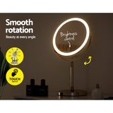 Embellir Makeup Mirror 20x20cm 10X Magnifying with LED Light Rotation Tabletop - Close-Up Angle