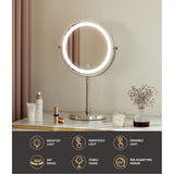 Embellir Makeup Mirror 20x20cm 10X Magnifying with LED Light Rotation Tabletop - Top-Down View