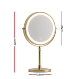 Embellir Lighted Makeup Mirror Rotation 10X Magnifying Double Sided Tabletop Gold - Front View