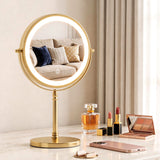 Embellir Lighted Makeup Mirror Rotation 10X Magnifying Double Sided Tabletop Gold - Extra Image
